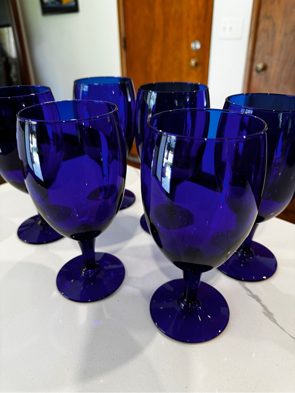8-Cobalt blue wine glasses